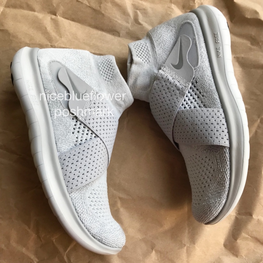 NIKE Free RN MOTION FLYKNIT NEW Grey women 7.5 - Picture 5 of 5